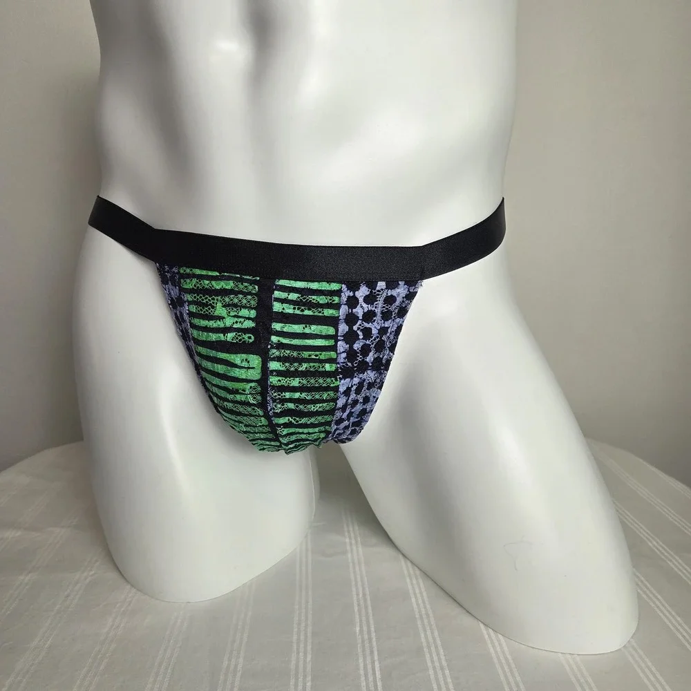 Cosabella‎ x Studio 189 Mens Green Purple Lace G-String Thong Underwear NEW